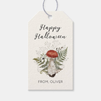 Etiquetas Para Regalos Regalo de hongo botánico acuarela Feliz Halloween