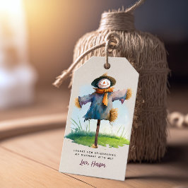 Etiquetas Para Regalos Regalo de la fiesta de cumpleaños de Farm Scarecro