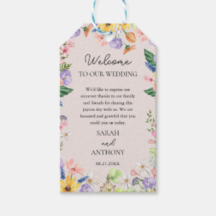 Etiquetas Para Regalos Regalo de mensajes de Wildflower Spring