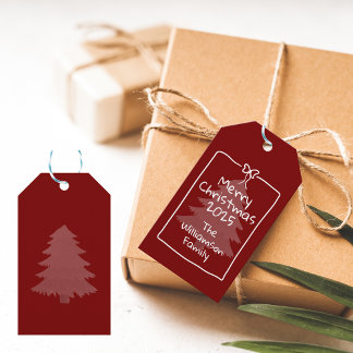 Etiquetas Para Regalos Regalo de Navidad de Burgundy personalizado con Do
