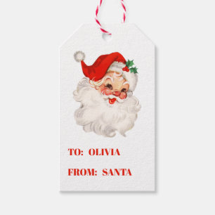 Etiquetas Para Regalos Regalo de Navidad de Santa Vintage