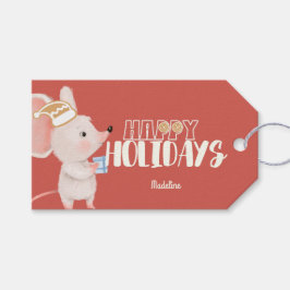 Etiquetas Para Regalos regalo de vacaciones de ratón lindo