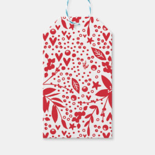 Etiquetas Para Regalos REGALO floral DE NAVIDADES NEGROS ROJOS
