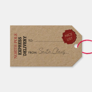 Etiquetas Para Regalos Regalo oficial de Santa Claus presente desde el Po