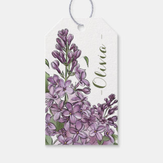Etiquetas Para Regalos Regalo Personalizado de Arte de Línea Floral Lila