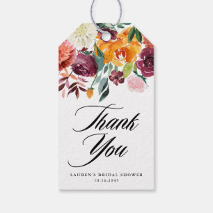 Etiquetas Para Regalos Regalos Florales de Otoño para Despedida de Solter
