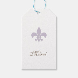 Etiquetas Para Regalos Regency Purple French Fleur de Lis Merci Boda