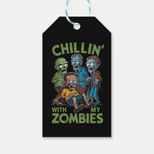 Etiquetas Para Regalos Relajándome Con Mis Zombies Halloween Chicos Niños