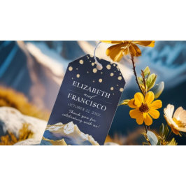 Etiquetas Para Regalos Relieve metalizado dorado azul acuático Boda al ai