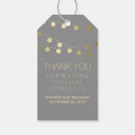 Etiquetas Para Regalos Relieve metalizado dorado String ilumina elegante