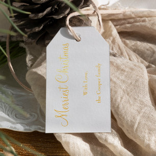 Etiquetas Para Regalos RELIEVE METALIZADO Elegante Navidades Minimalista