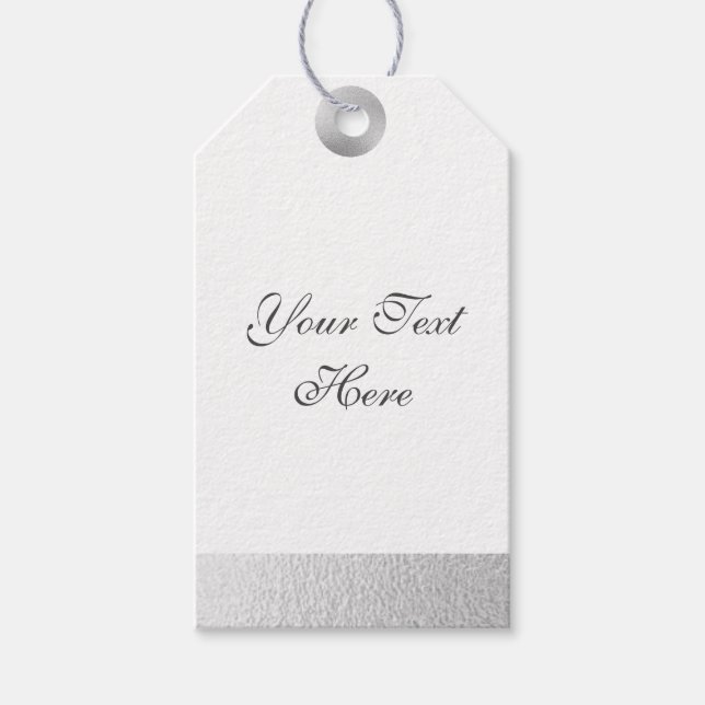 Etiquetas Para Regalos Relieve metalizado plateado (Anverso)