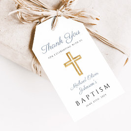 Etiquetas Para Regalos Religious Cross Boy Blue Baptism