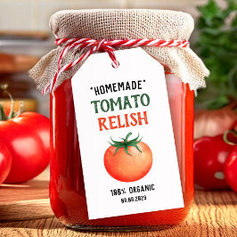 Etiquetas Para Regalos Relish de tomate casero con diseño de tomate rojo