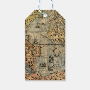 Etiquetas Para Regalos Renacimiento del Mapa Antiquev de Forlani de 1565