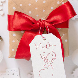 Etiquetas Para Regalos Reno abstracto rojo moderno de Navidad