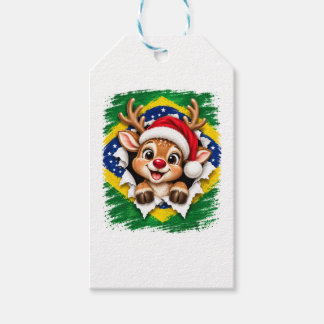 Etiquetas Para Regalos Reno de Navidad Brasileño