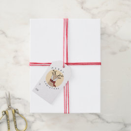 Etiquetas Para Regalos Reno de Navidad con Bufanda