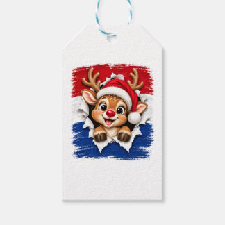 Etiquetas Para Regalos Reno de Navidad Holandés