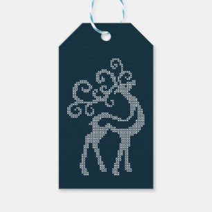 Etiquetas Para Regalos Renos navideños cantan venado de Año Nuevo