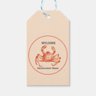 Etiquetas Para Regalos Restaurante de marisco bienvenido Crab Personalize