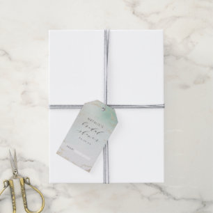 Etiquetas Para Regalos Resumen Aqua Ombre Fade with Frost Gold Purpurina