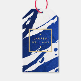 Etiquetas Para Regalos Resumen único Pincel azul índigo