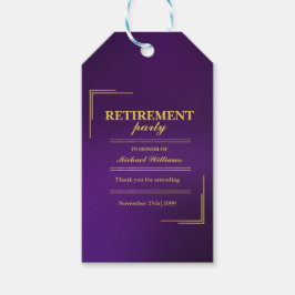Etiquetas Para Regalos Retirement Corporate Elegant Purple Gold