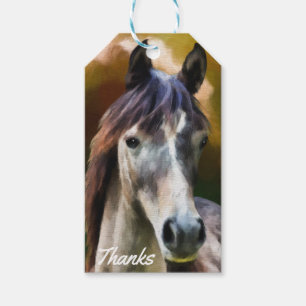 Etiquetas Para Regalos Retrato de caballo digital, gracias