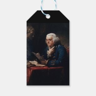 Etiquetas Para Regalos Retrato de pulgar, Padre fundador Benjamin Frankli