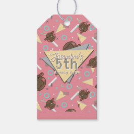 Etiquetas Para Regalos Retro 80's Pink Baby Hippo Birthday