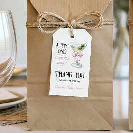 Etiquetas Para Regalos Retro A Tini One Martini Pink Bow Girl Baby Shower