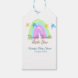 Etiquetas Para Regalos Retro arco iris twinkle pequeño estrellas bebé sh