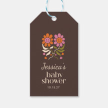 Retro Boho Brown Flor gemela Personalizado de Baby