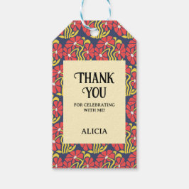 Etiquetas Para Regalos Retro Funky Groovy Trippy Daisy Floral Cumpleaños