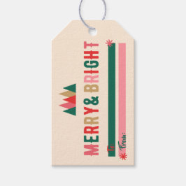 Etiquetas Para Regalos Retro Merry & Bright Gift Tag
