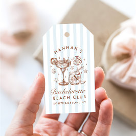 Etiquetas Para Regalos Retro Modern Blue & Brown Bachelorette Weekend