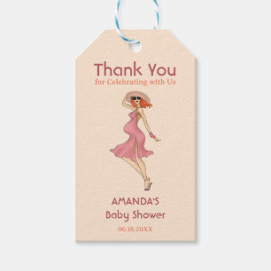Etiquetas Para Regalos Retro Mom Redhead Baby Shower