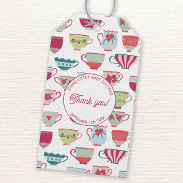 Etiquetas Para Regalos Retro Tea Fiesta Baby Shower