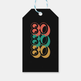 Etiquetas Para Regalos Retro Vintage 1980 Amarillo Verde Rojo