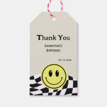 Retro Vintage negro de cumpleaños Thankyou