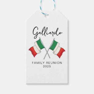 Etiquetas Para Regalos Reunión Familiar de la Bandera Italiana