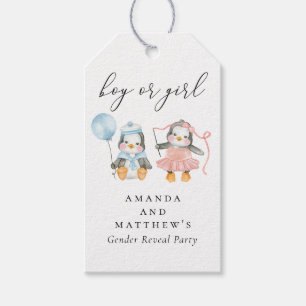 Etiquetas Para Regalos Revelación de Género de Invierno Baby Shower de