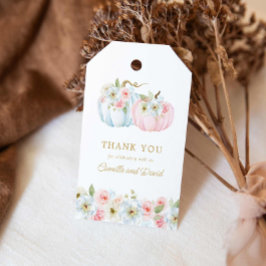 Etiquetas Para Regalos Revelación del sexo de calabaza azul y rosa de oto