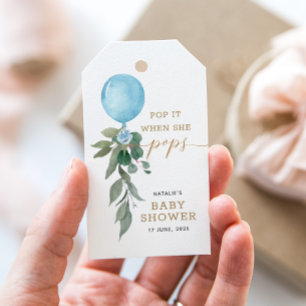 Etiquetas Para Regalos Reviéntalo Cuando Ella Revienta Globo Verde Baby S