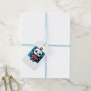 Etiquetas Para Regalos Robot lindo con corazón - Amor Adorable y Tecnolog