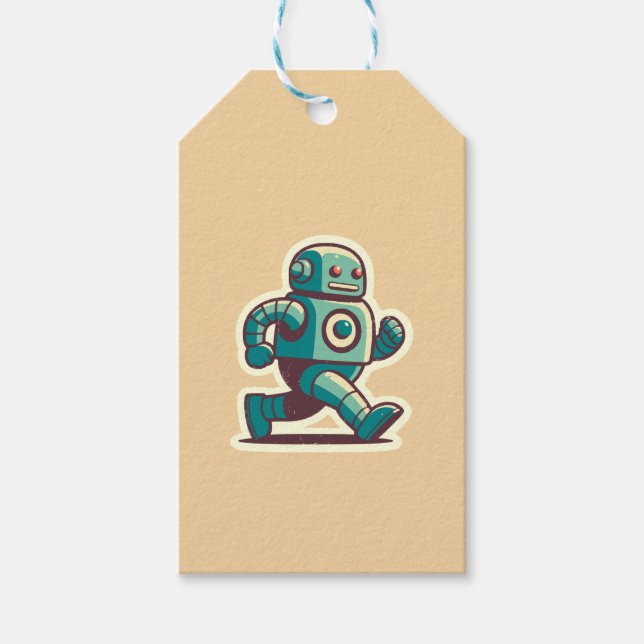 Etiquetas Para Regalos Robot Runner (Anverso)