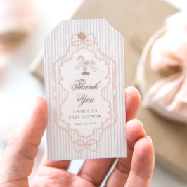 Etiquetas Para Regalos Rocking Horse Pink Baby Shower Thank You