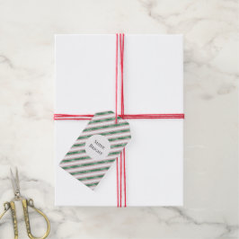 Etiquetas Para Regalos Rojizo Rosa Verde Brillo Rayas Navidad