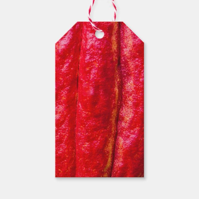 Etiquetas Para Regalos rojo de la vaina de cacao (Anverso)